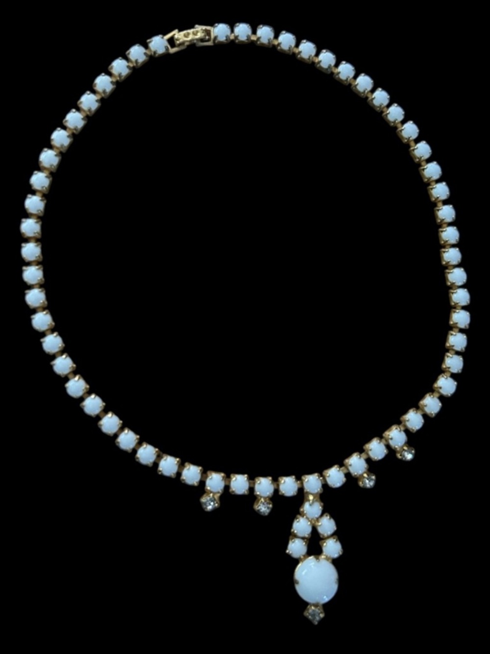 Vintage White MilkGlass Drop Necklace - Picture 6 of 6